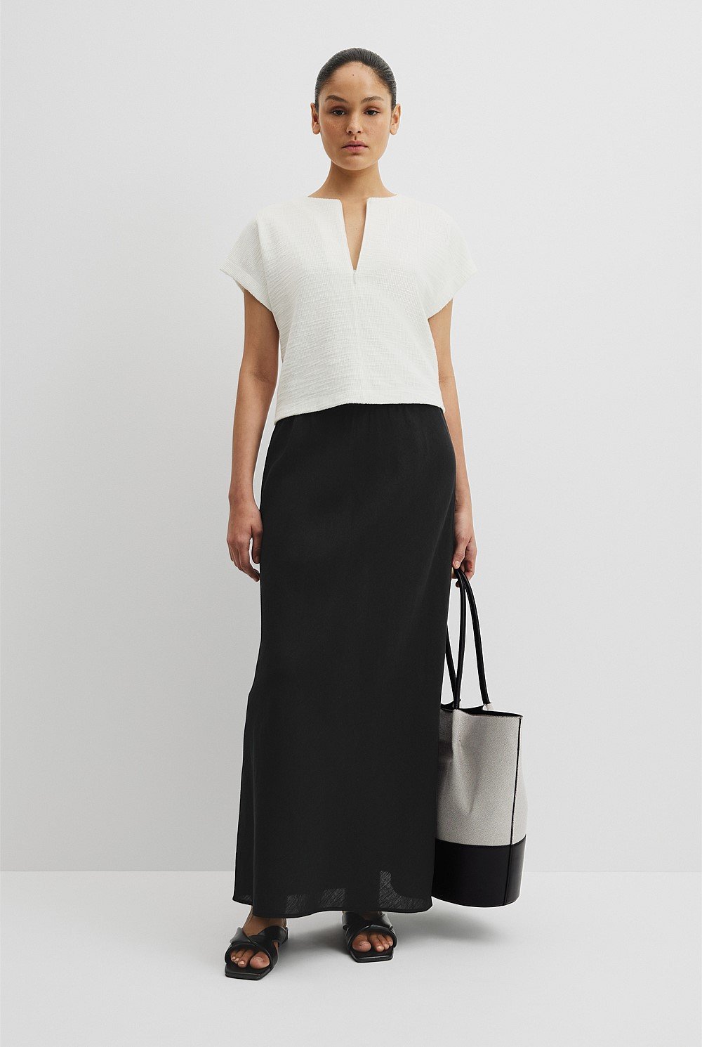 Texture Zip Neck T-Shirt