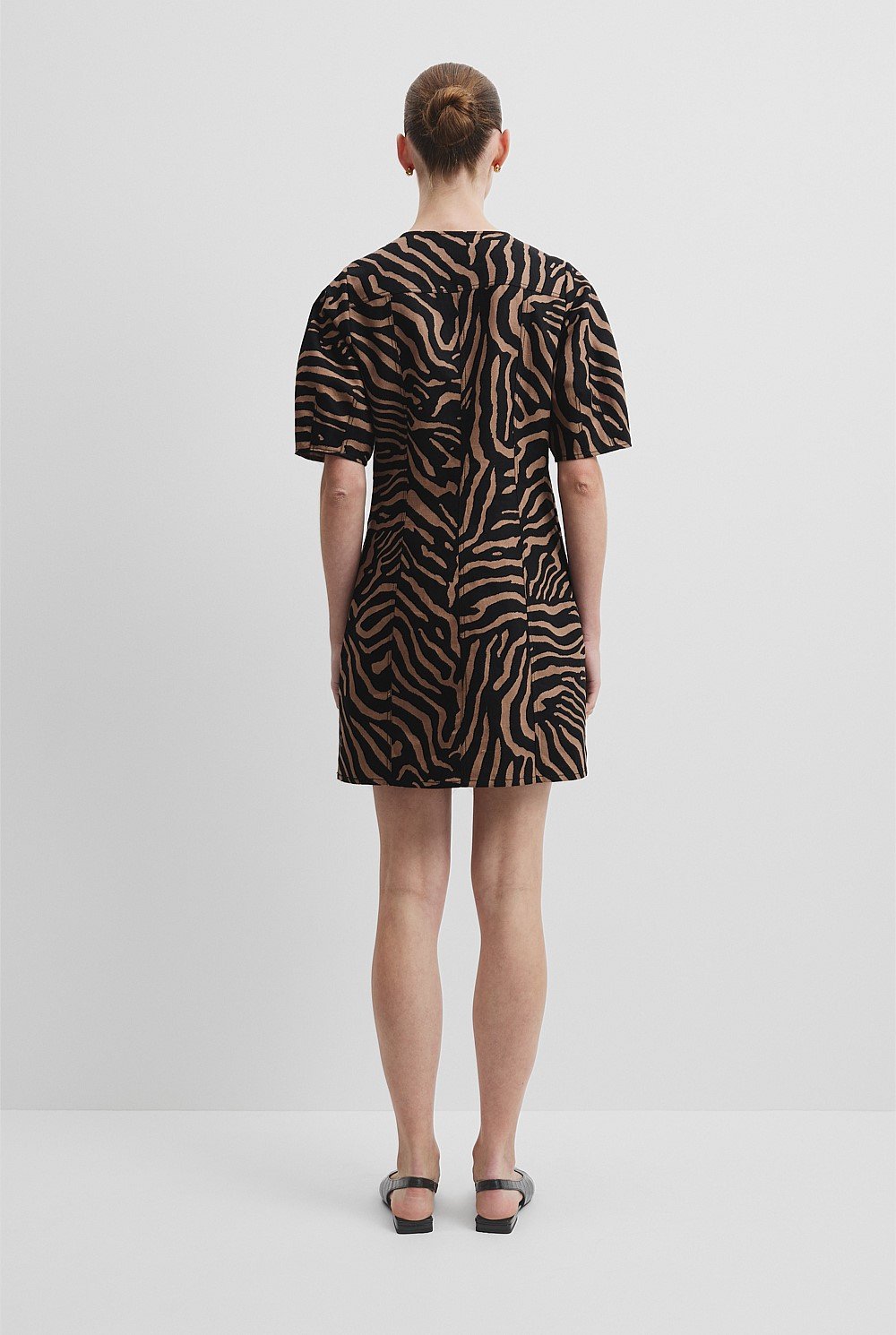 Australian Cotton Blend Print Panelled Mini Dress