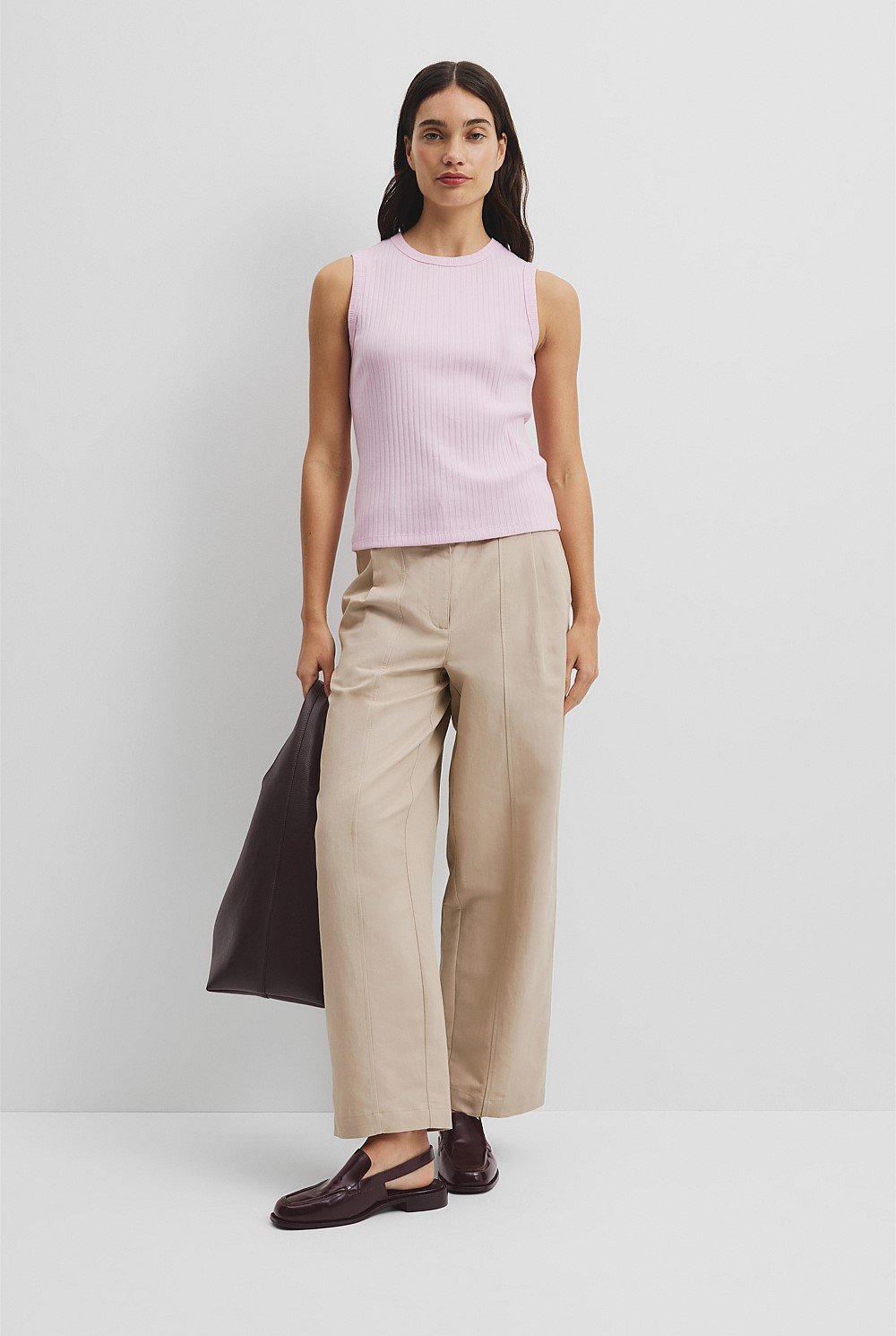 Australian Cotton Blend Fitted Rib Tank