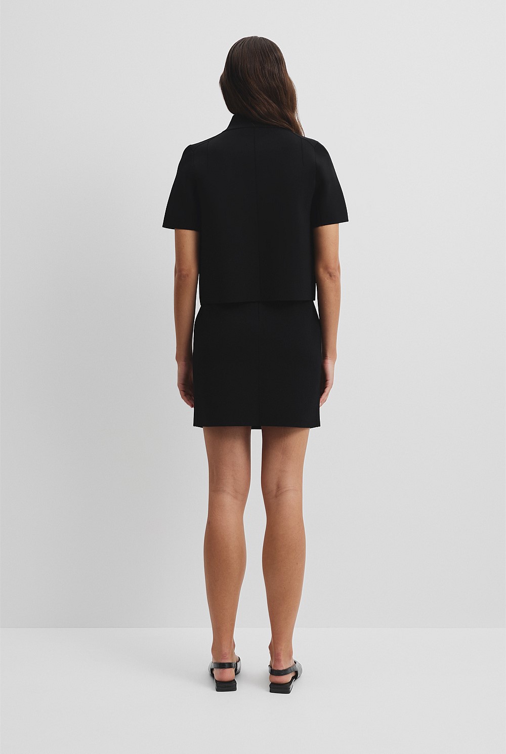 Short Sleeve Compact Zip Knit