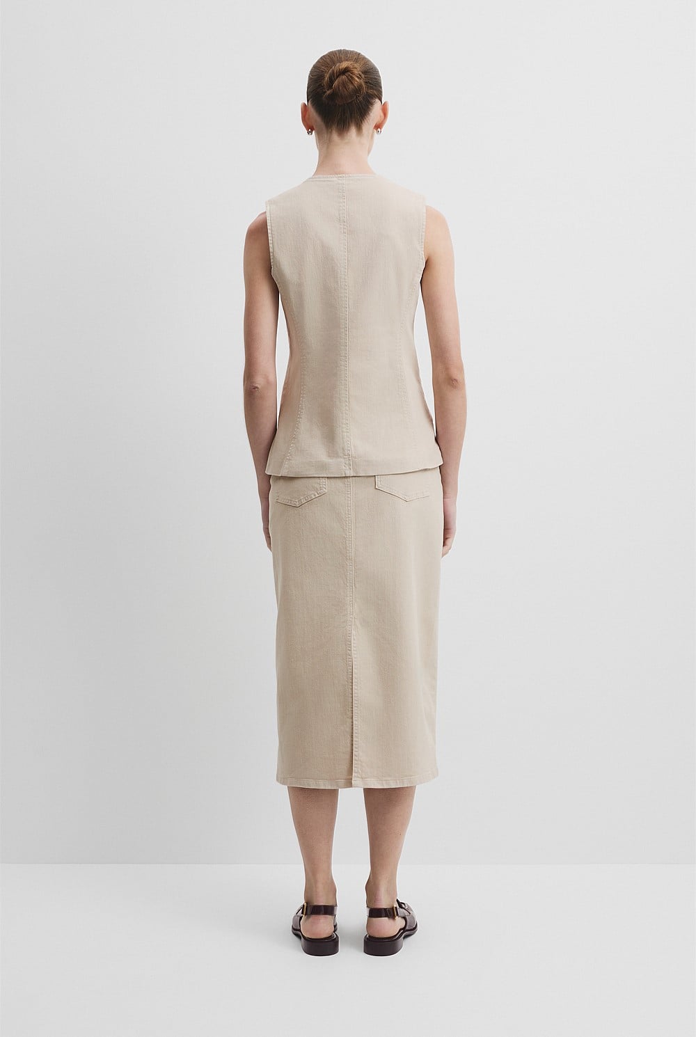 Recycled Cotton Denim Sleeveless Top