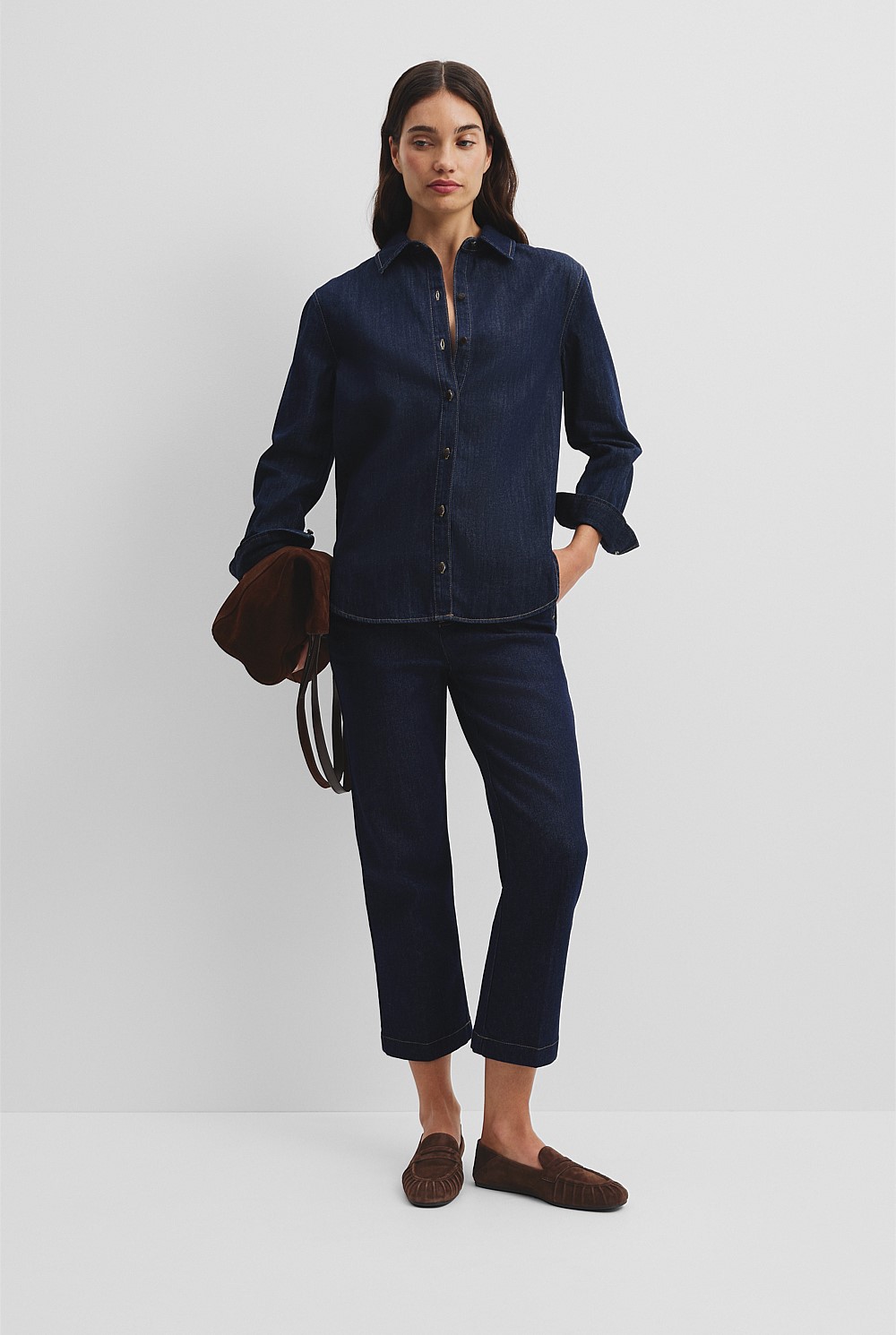 Recycled Cotton Long Sleeve Denim Shirt