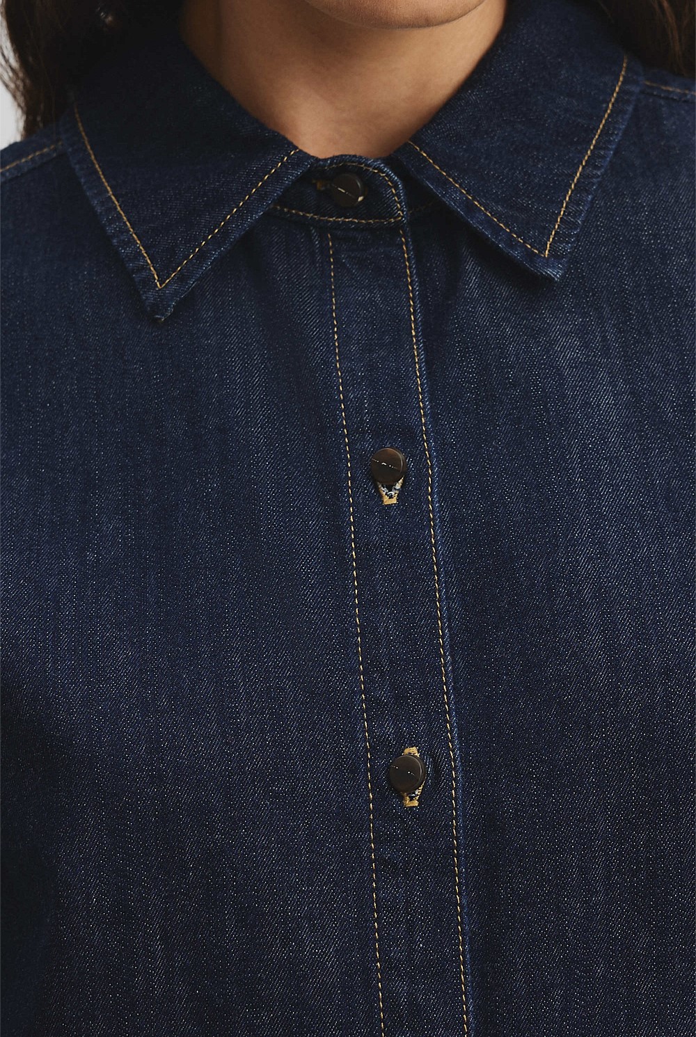 Recycled Cotton Long Sleeve Denim Shirt