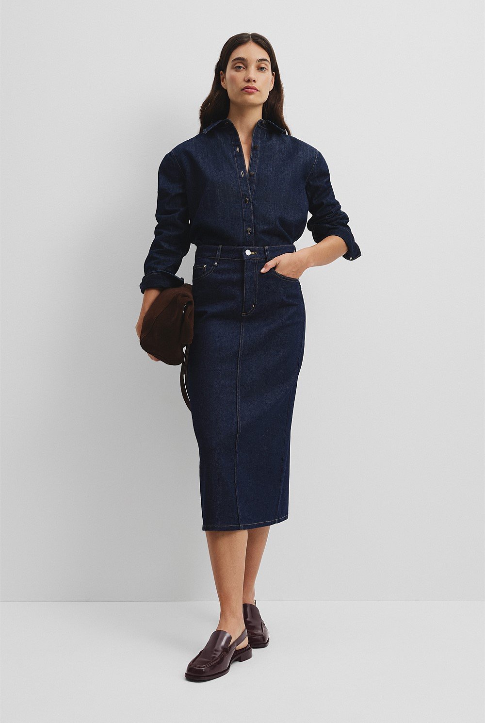 Recycled Cotton Long Sleeve Denim Shirt