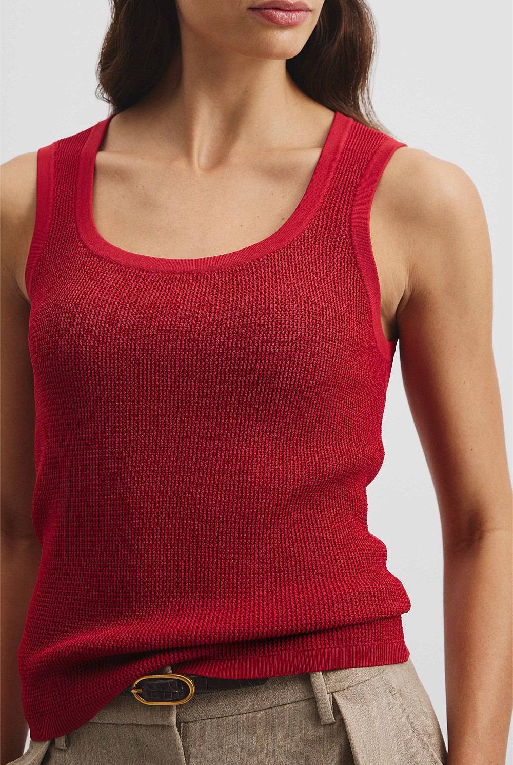 Waffle Crew Knit Tank