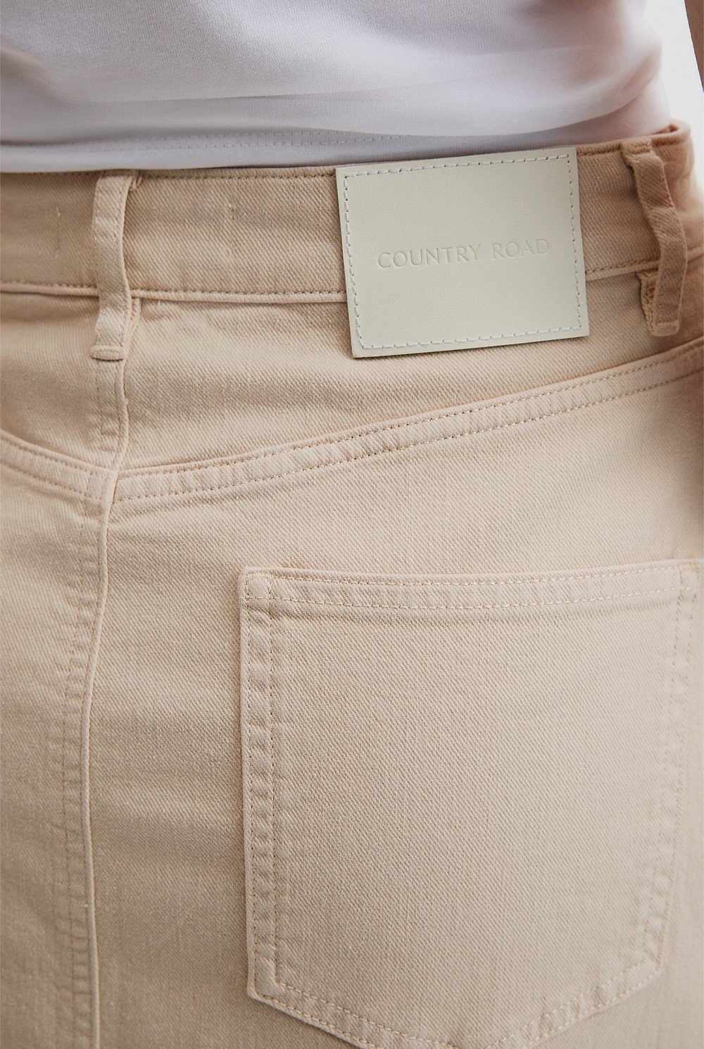 Recycled Cotton Denim Midi Skirt