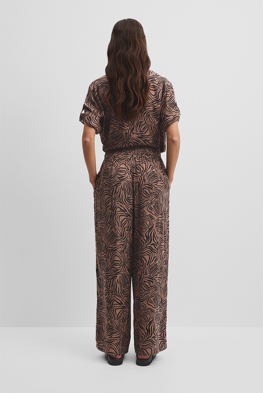 Print Pull On Cupro Pant