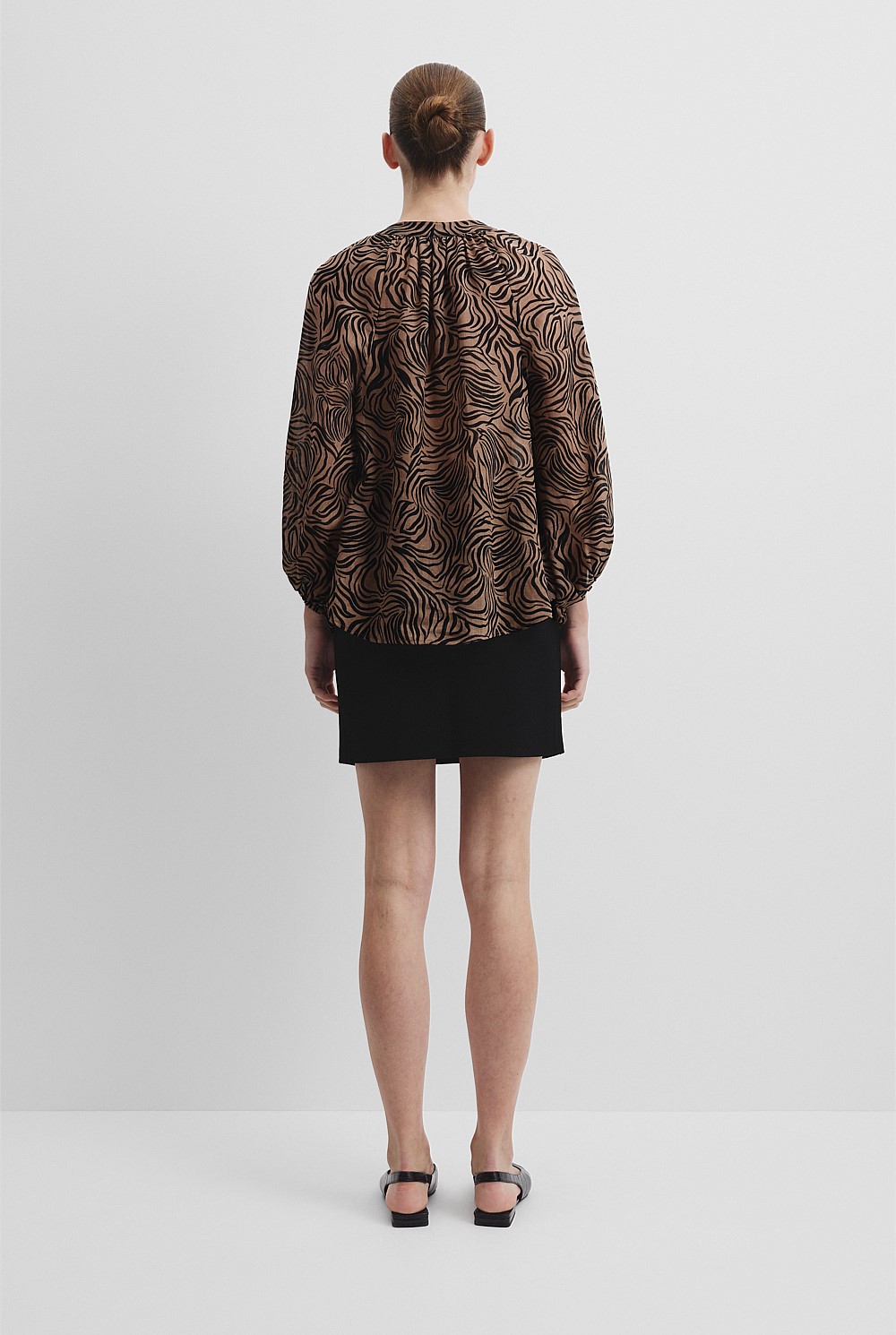 Print Blouson Blouse