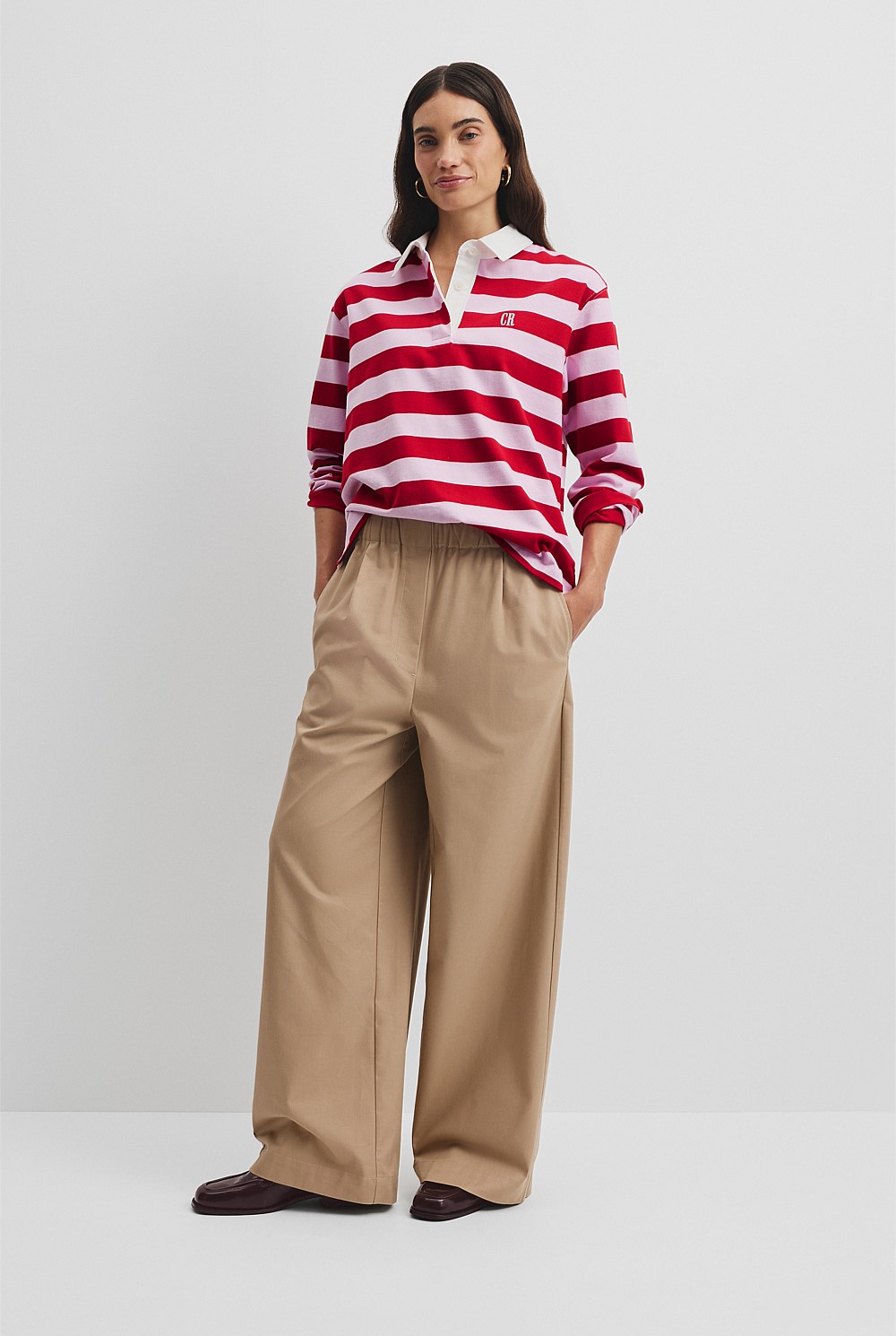 Australian Cotton Stripe Rugby Polo Sweat