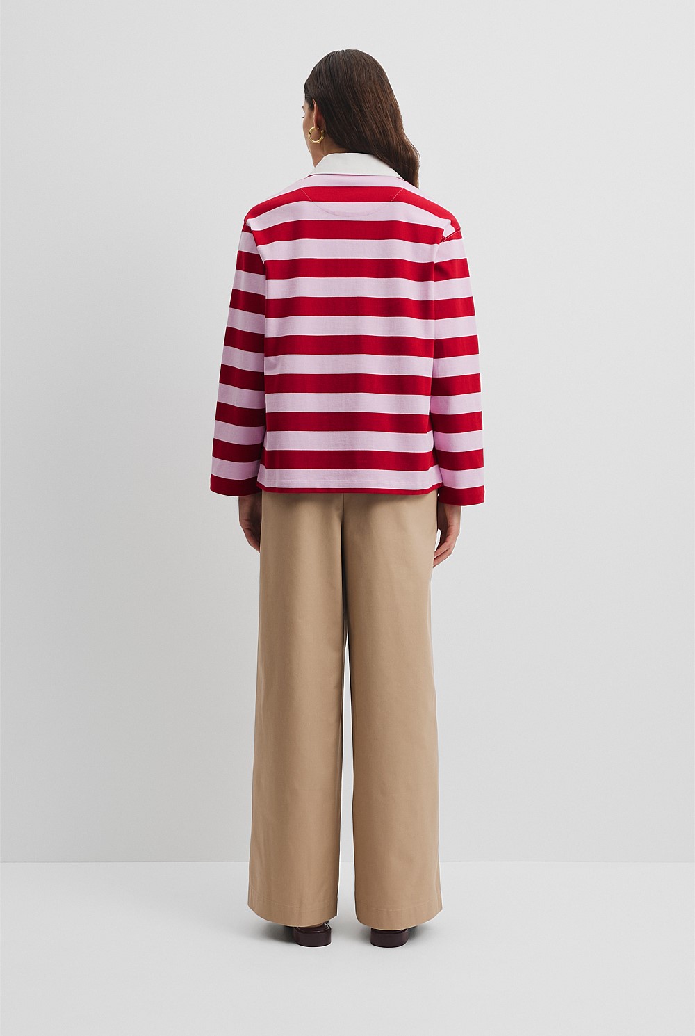 Australian Cotton Stripe Rugby Polo Sweat