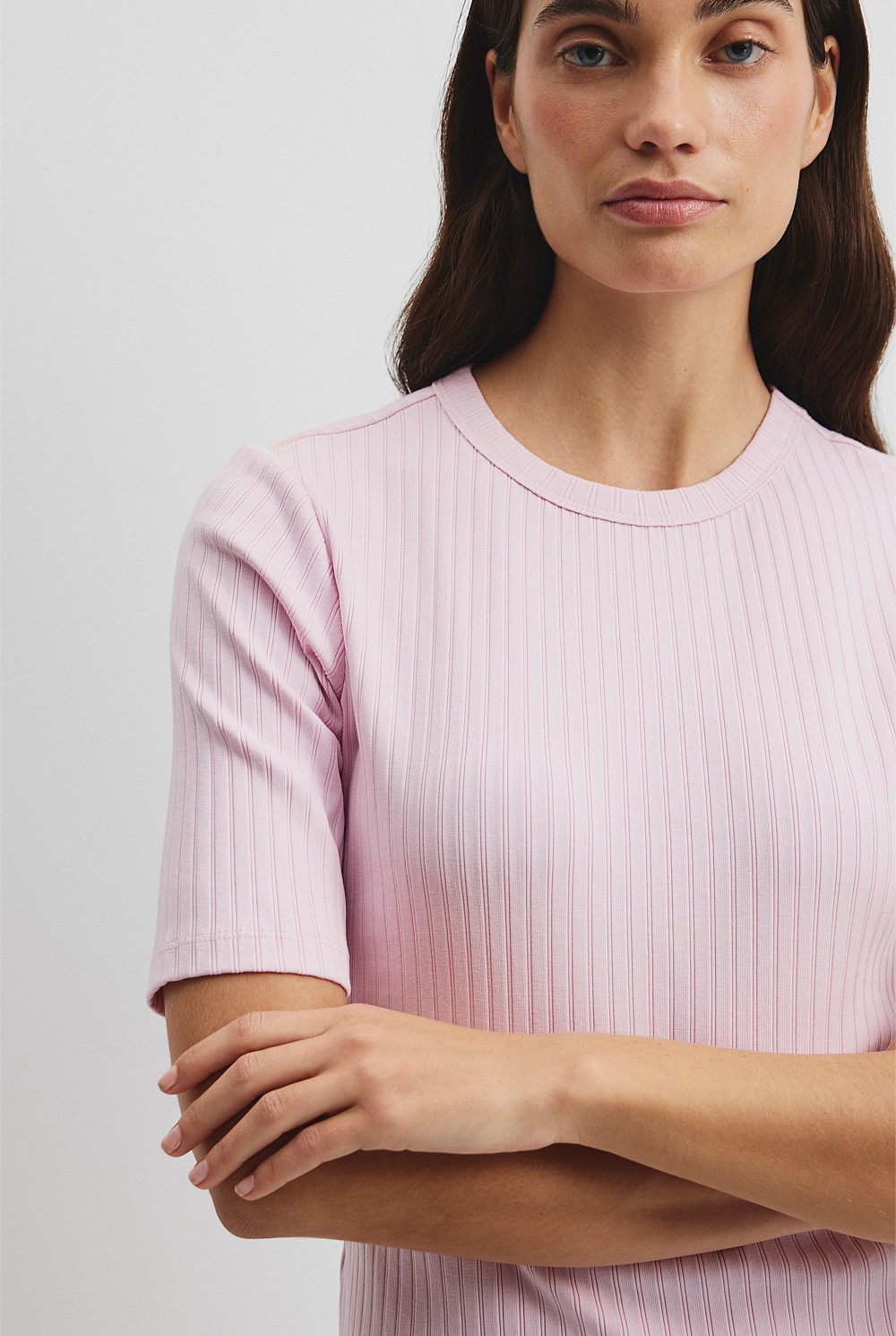 Australian Cotton Blend Short Sleeve Fitted T-Shirt