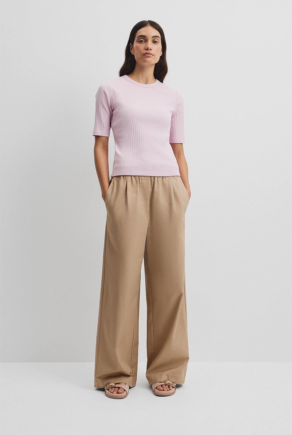 Australian Cotton Blend Short Sleeve Fitted T-Shirt