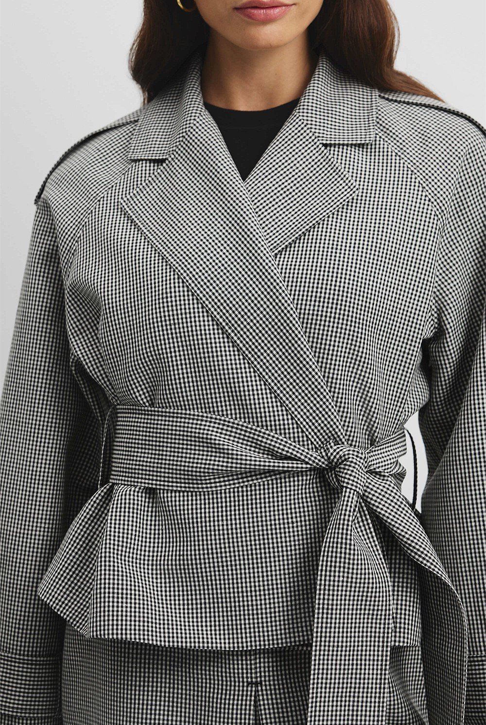 Gingham Wrap Jacket