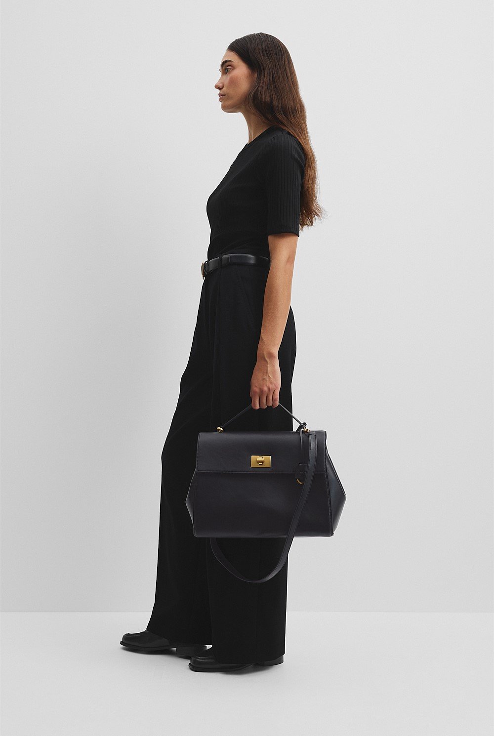 Turn Lock Shoulder Bag