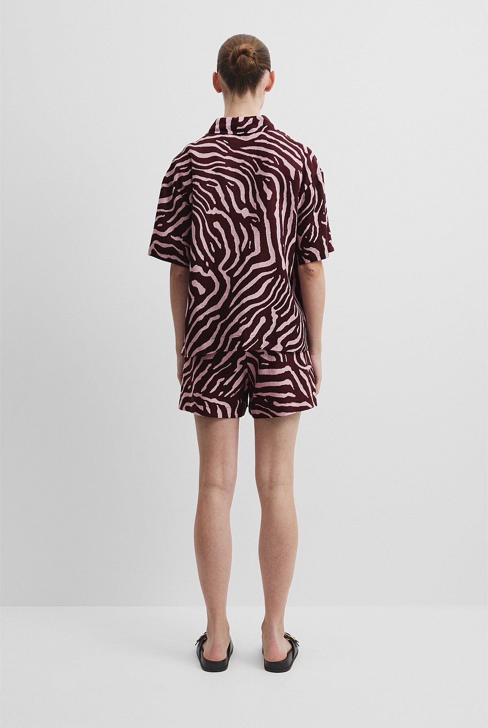 Organically Grown Print Short Sleeve Linen Shirt