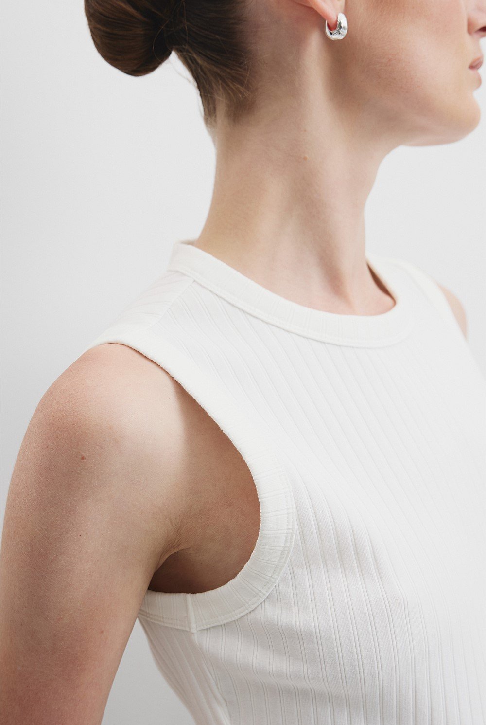 Australian Cotton Blend Fitted Rib Tank