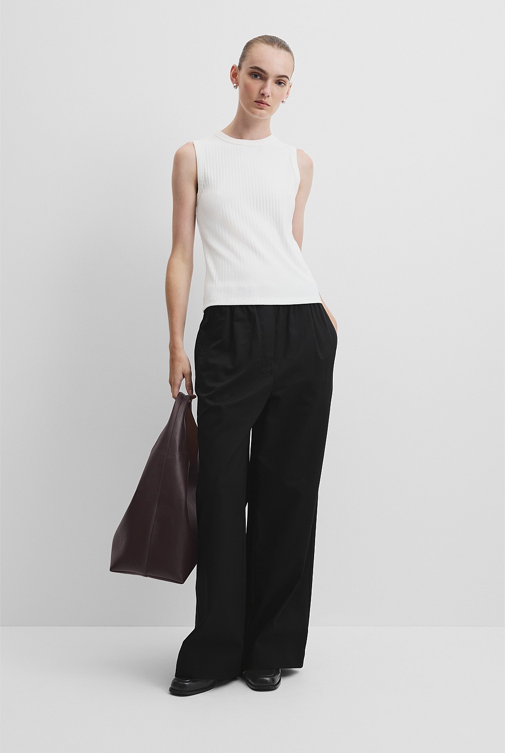 Australian Cotton Blend Fitted Rib Tank