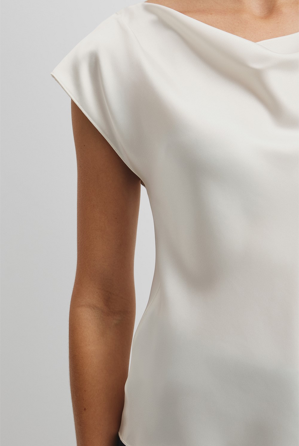 Short Sleeve Satin Shell Top