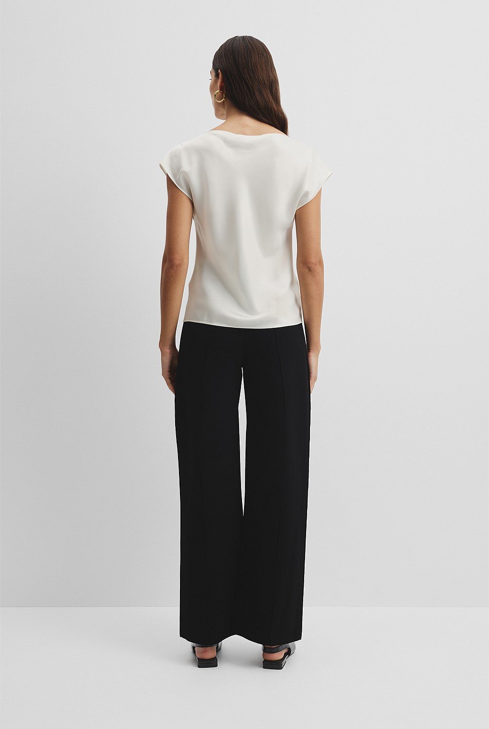 Short Sleeve Satin Shell Top