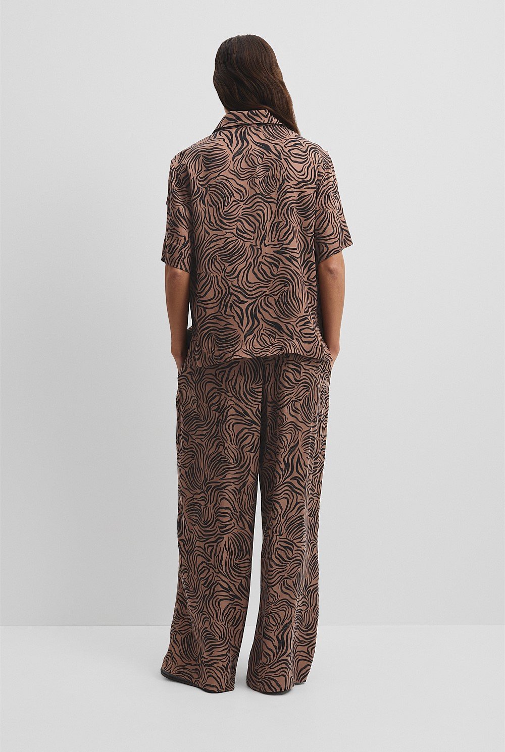 Print Short Sleeve Cupro Shirt