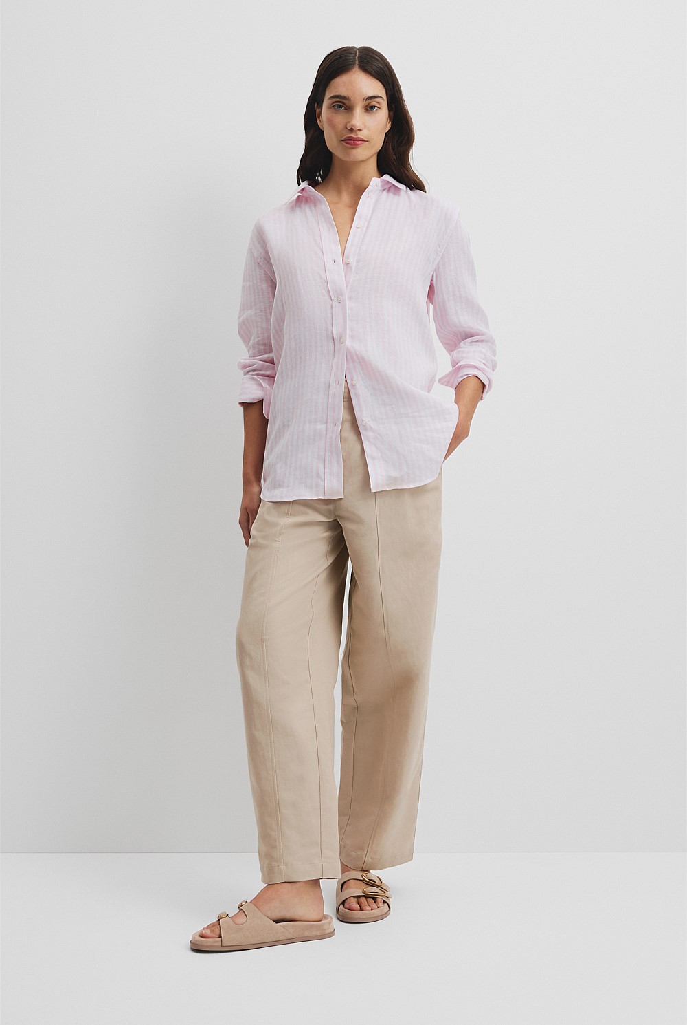 Organically Grown Linen Stripe Shirt