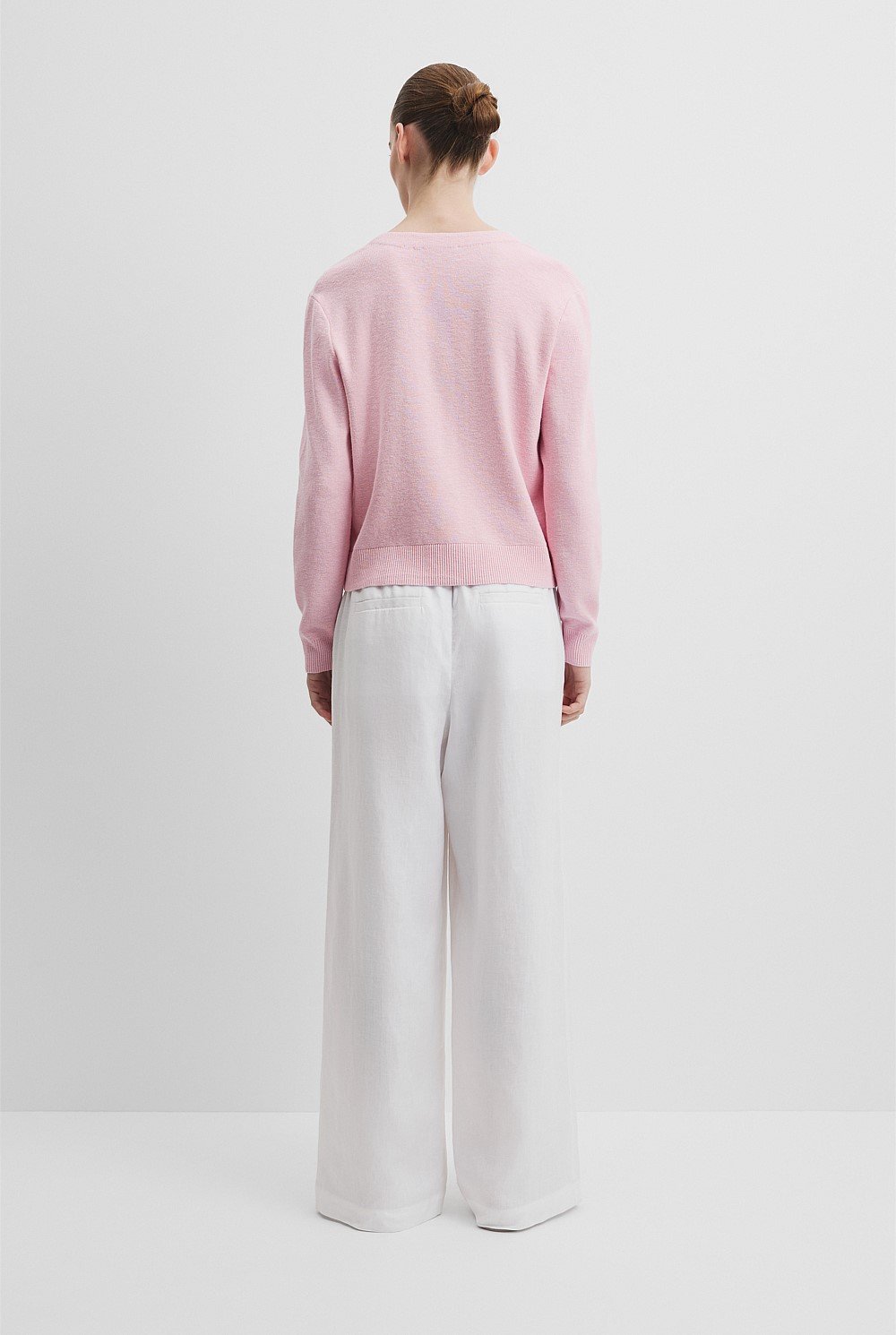 Organically Grown Cotton Linen Blend Knit Cardigan