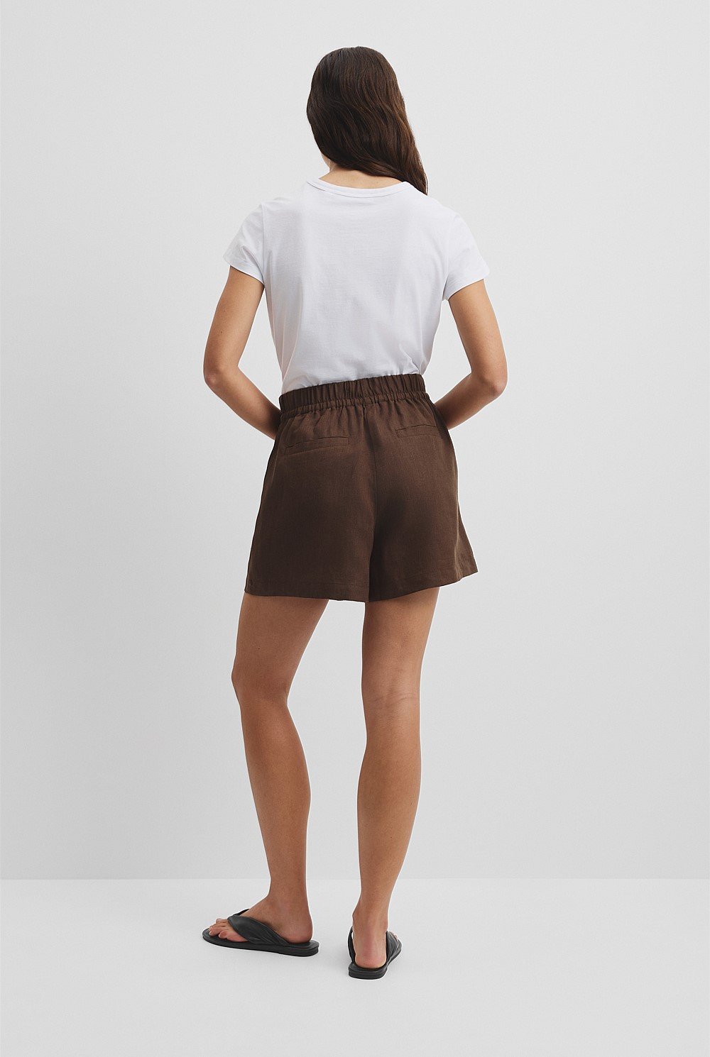 Organically Grown Linen Tie Detail Short