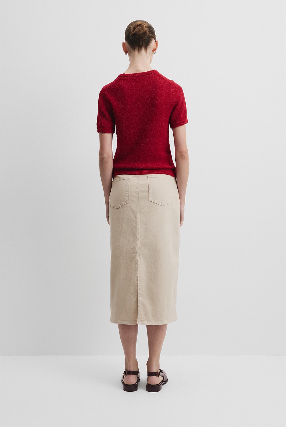 Australian Cotton Blend Boucle Knit T-Shirt