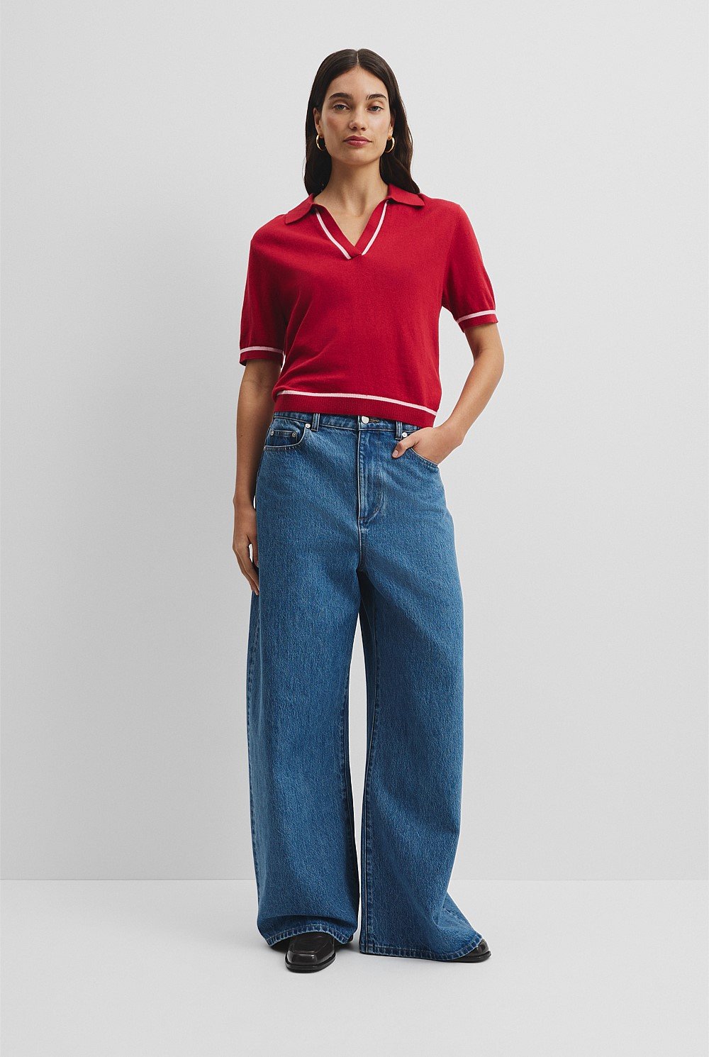 Cashmere Blend Short Sleeve Knit