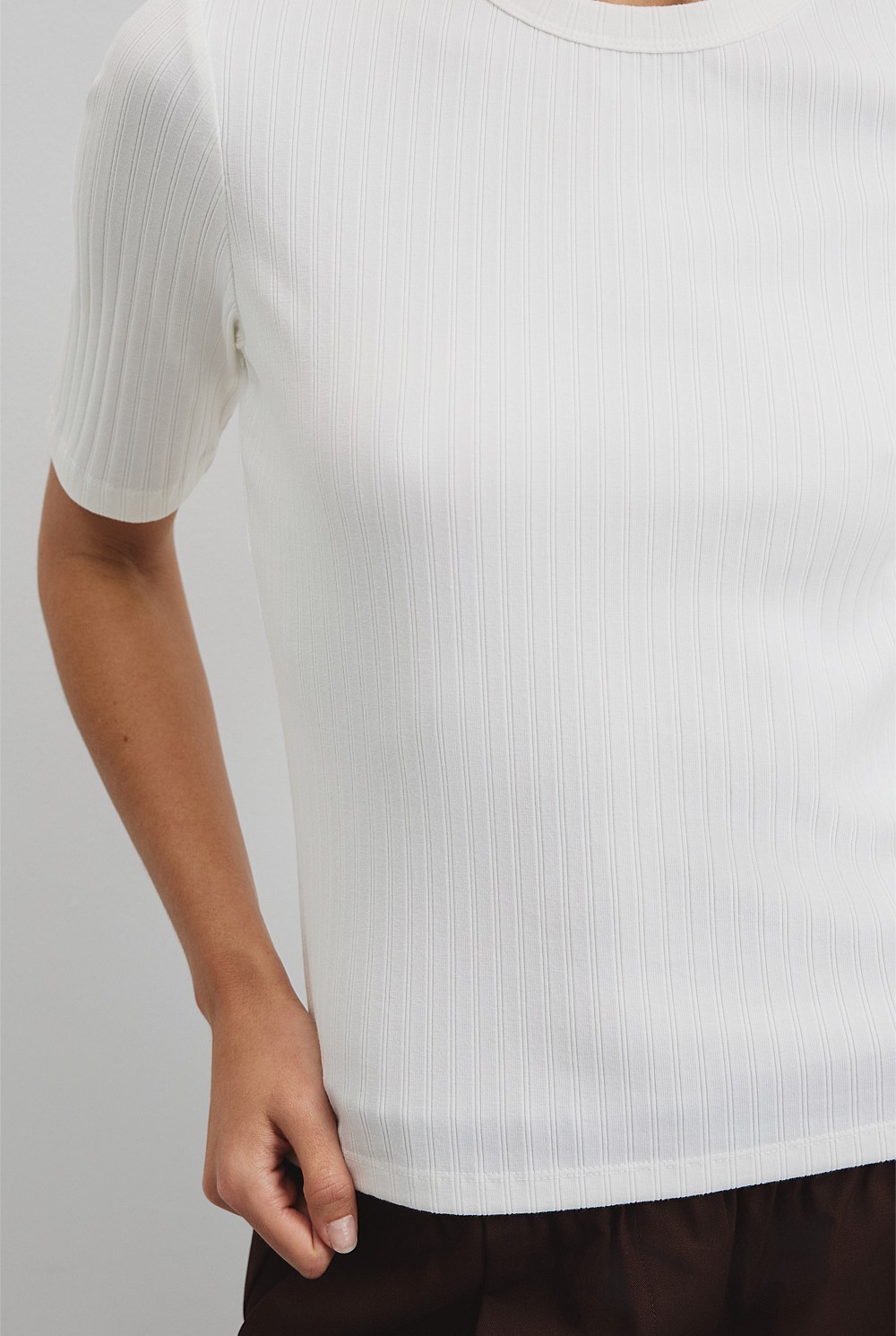 Australian Cotton Blend Short Sleeve Fitted T-Shirt