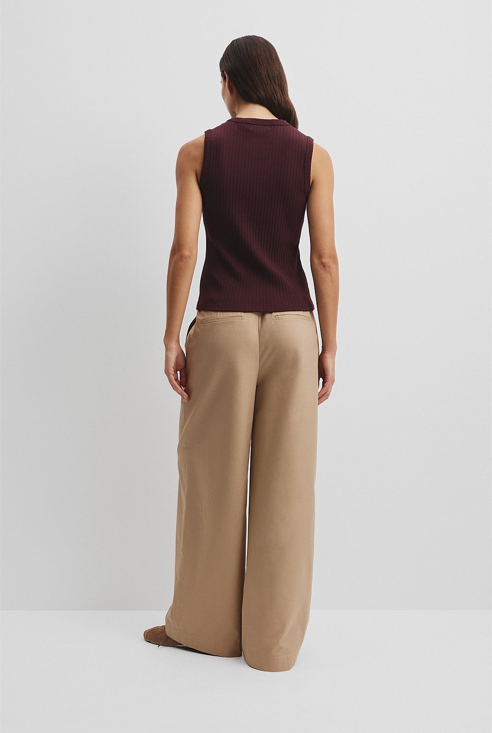 Australian Cotton Blend Fitted Rib Tank