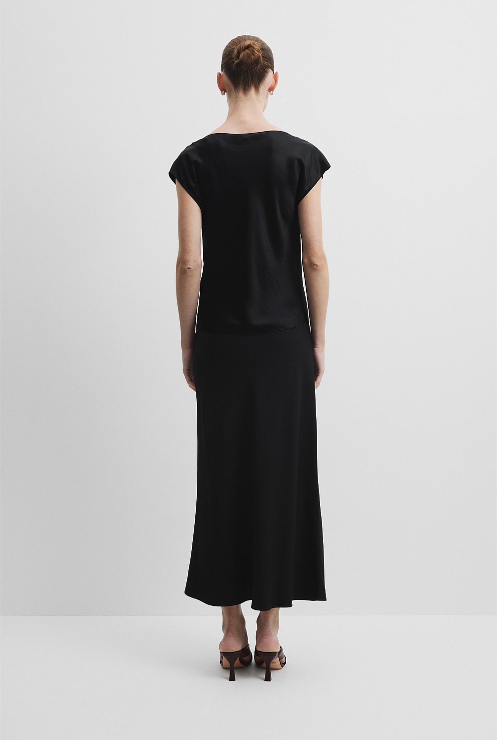 Short Sleeve Satin Shell Top