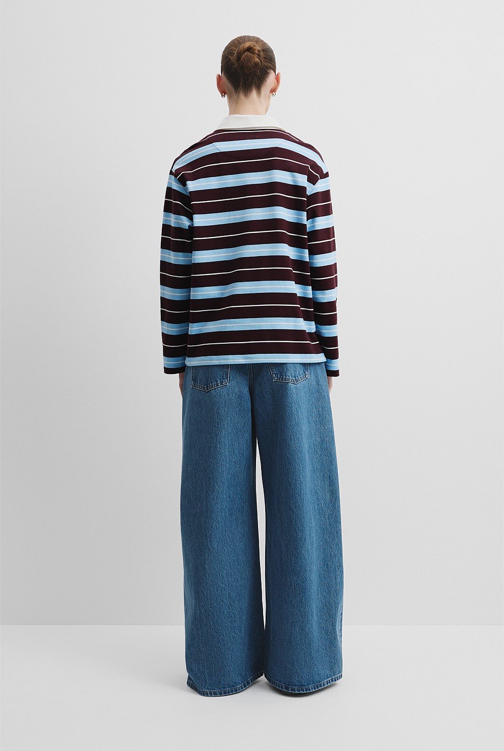 Australian Cotton Stripe Rugby Polo Sweat