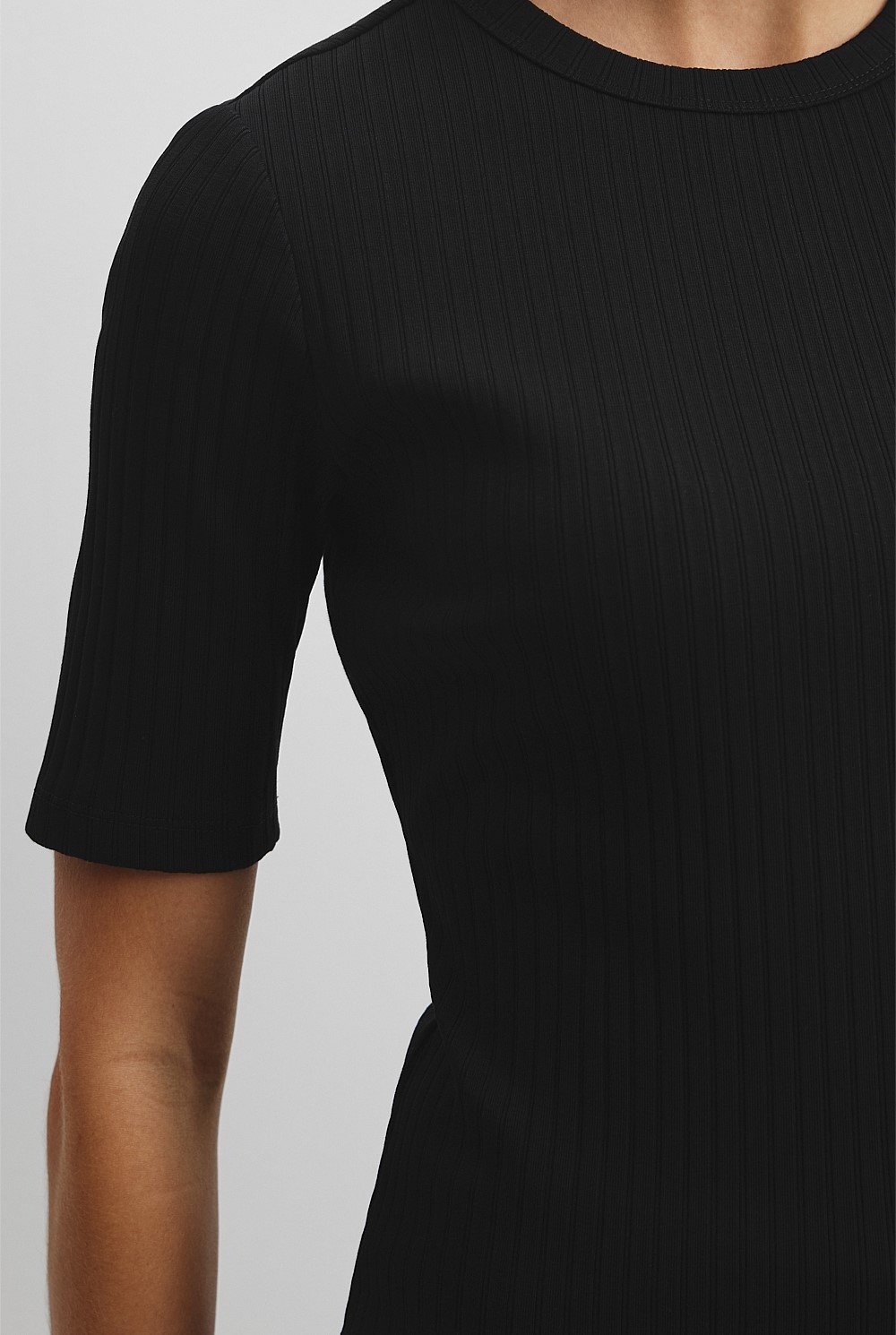 Australian Cotton Blend Short Sleeve Fitted T-Shirt