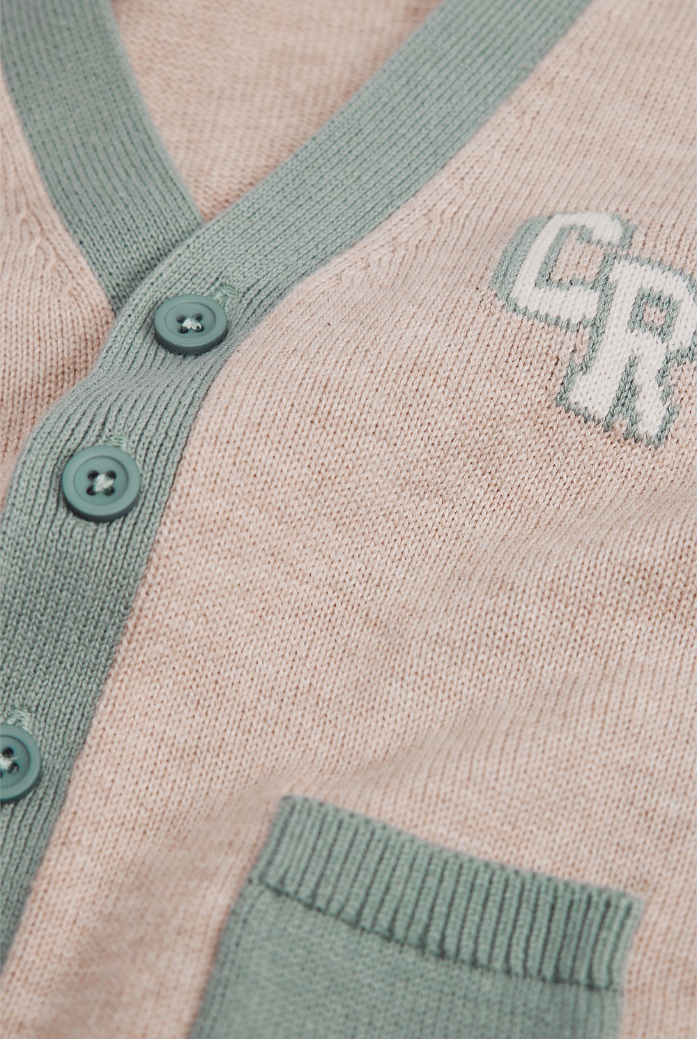 Contrast Knit Cardigan