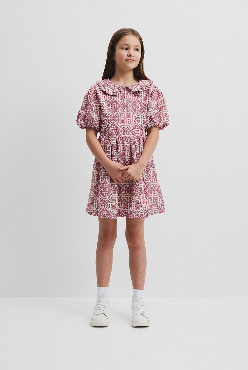 Frill Collar Print Dress