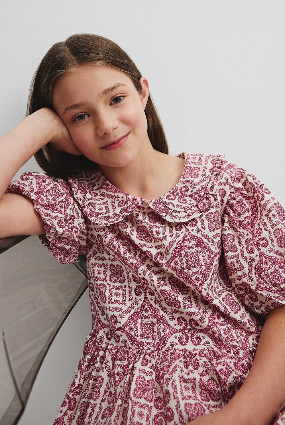 Frill Collar Print Dress