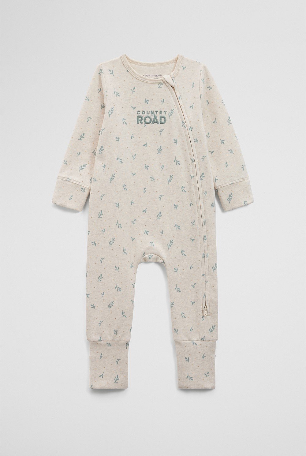 Organically Grown Cotton Blend Logo Zip Jumpsuit