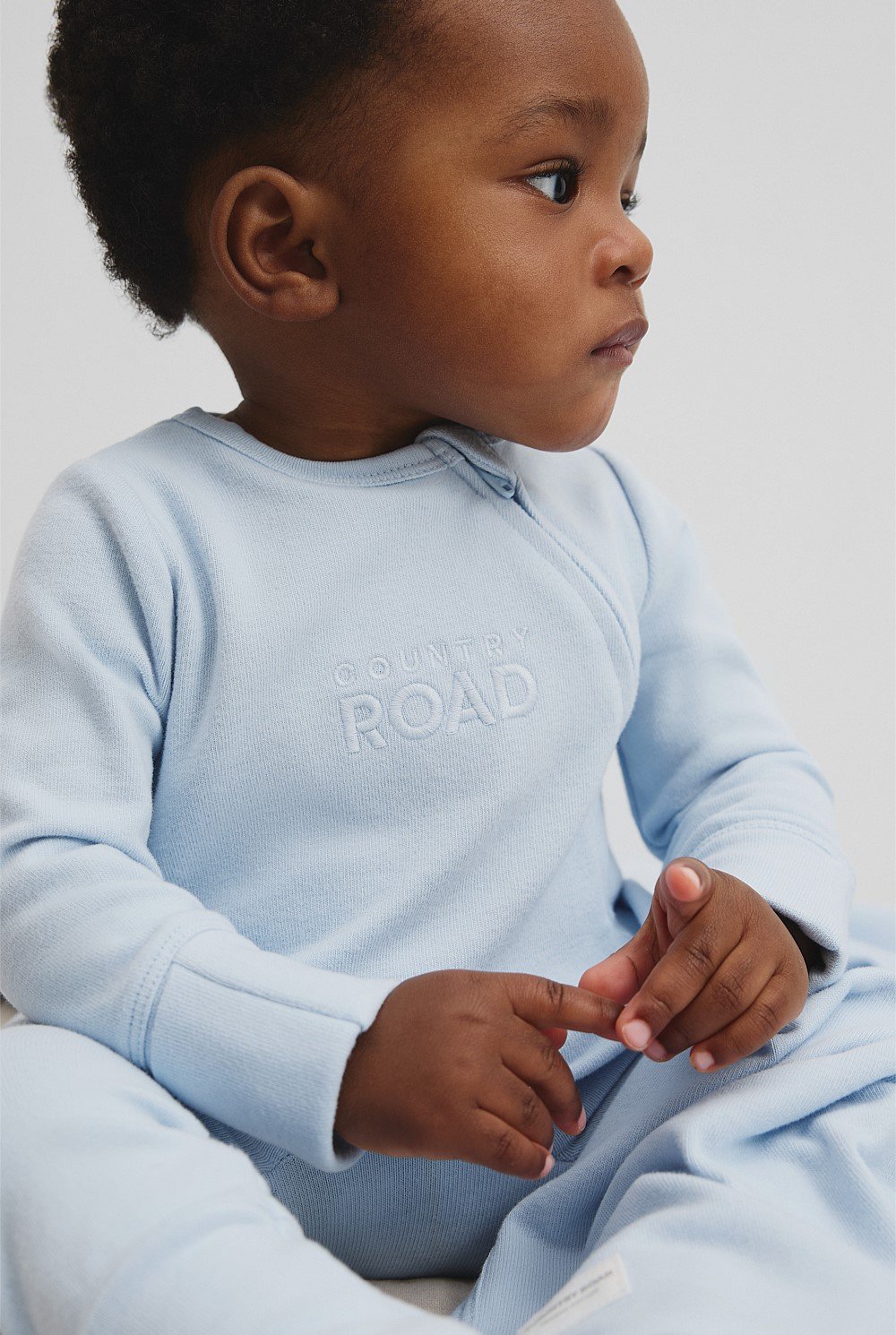 Organically Grown Cotton Blend Logo Zip Jumpsuit