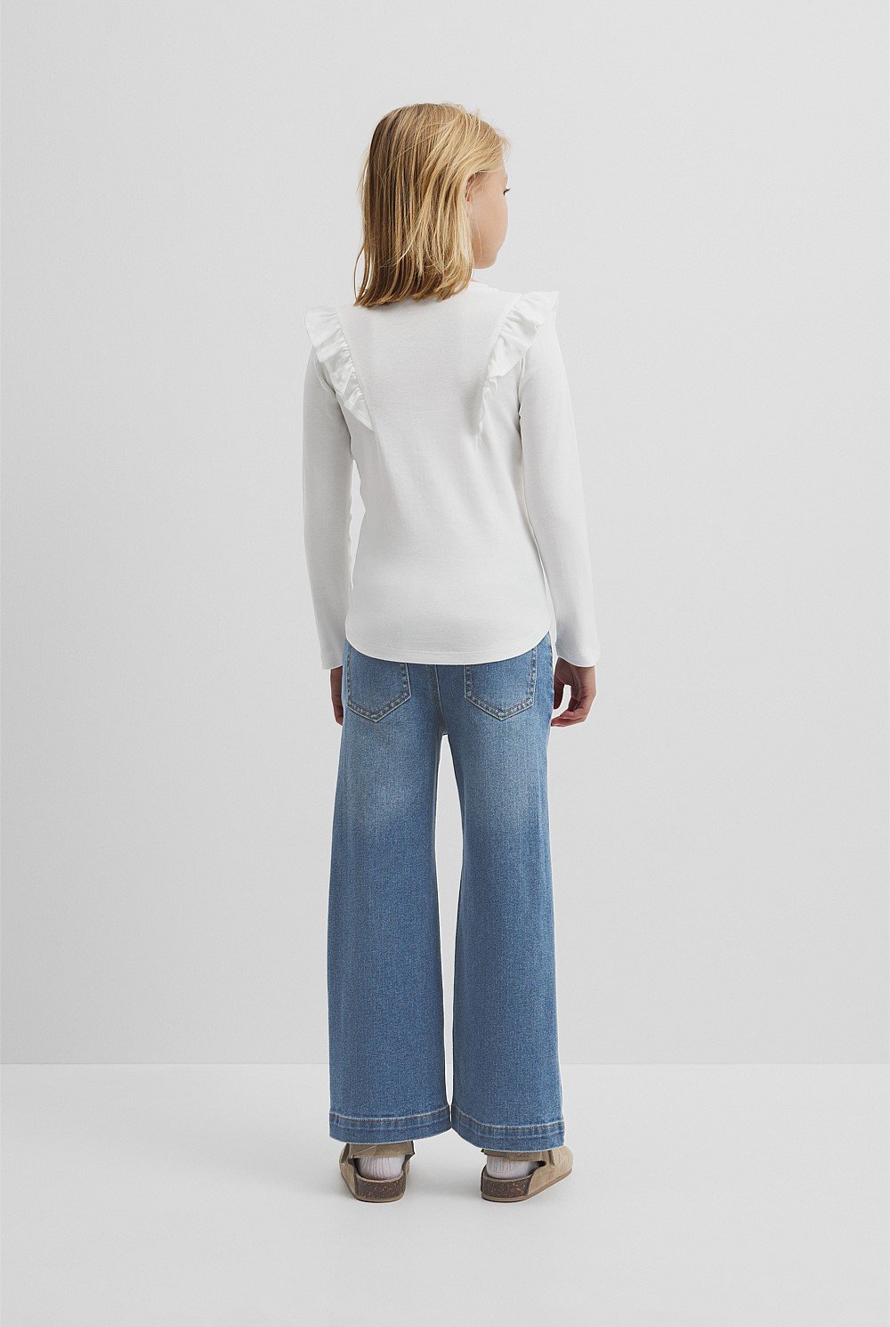 Long Sleeve Logo Frill T-Shirt