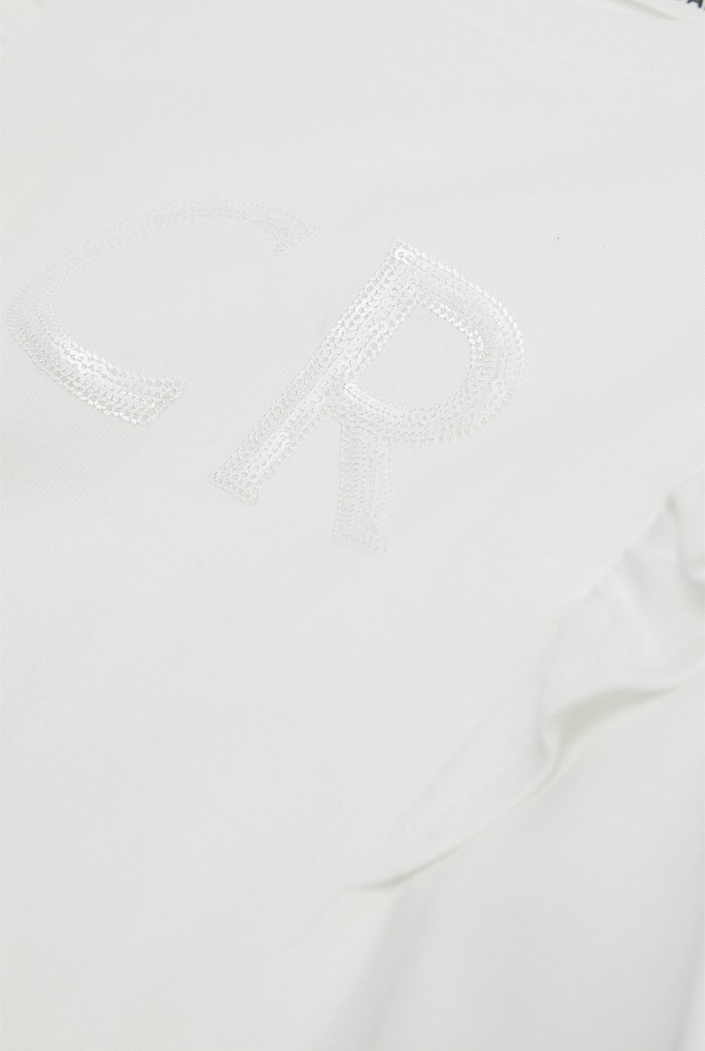 Long Sleeve Logo Frill T-Shirt