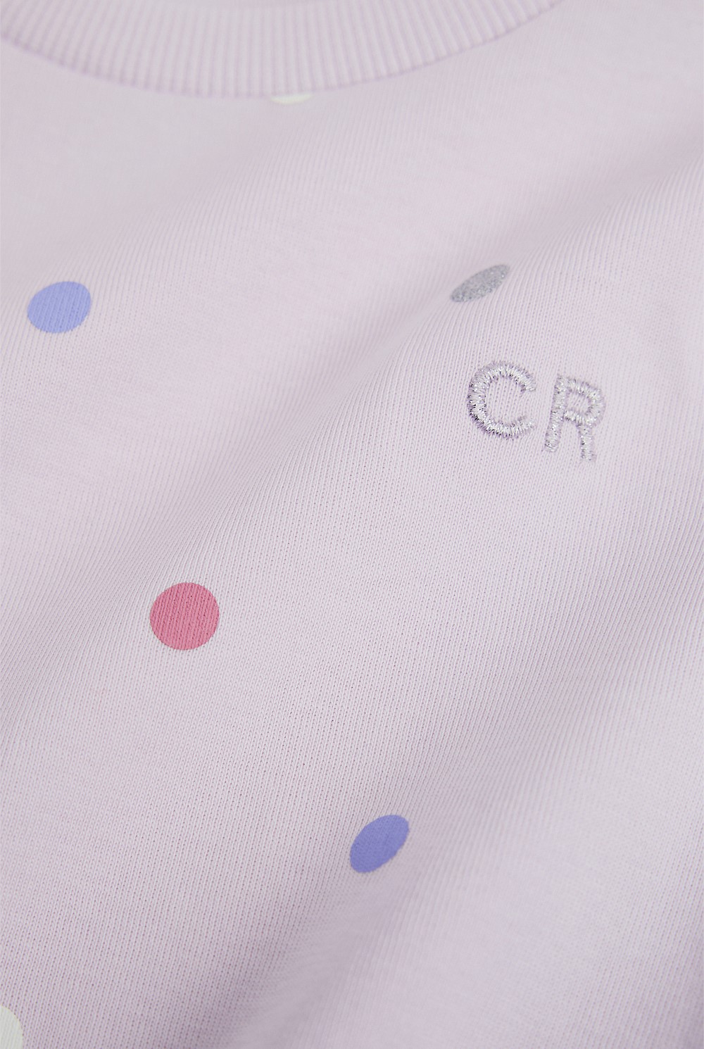 Organically Grown Cotton Long Sleeve Sequin Logo T-Shirt