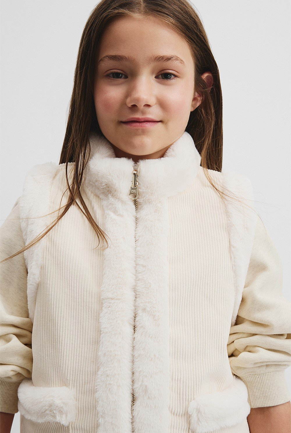 Reverse Faux Fur Vest