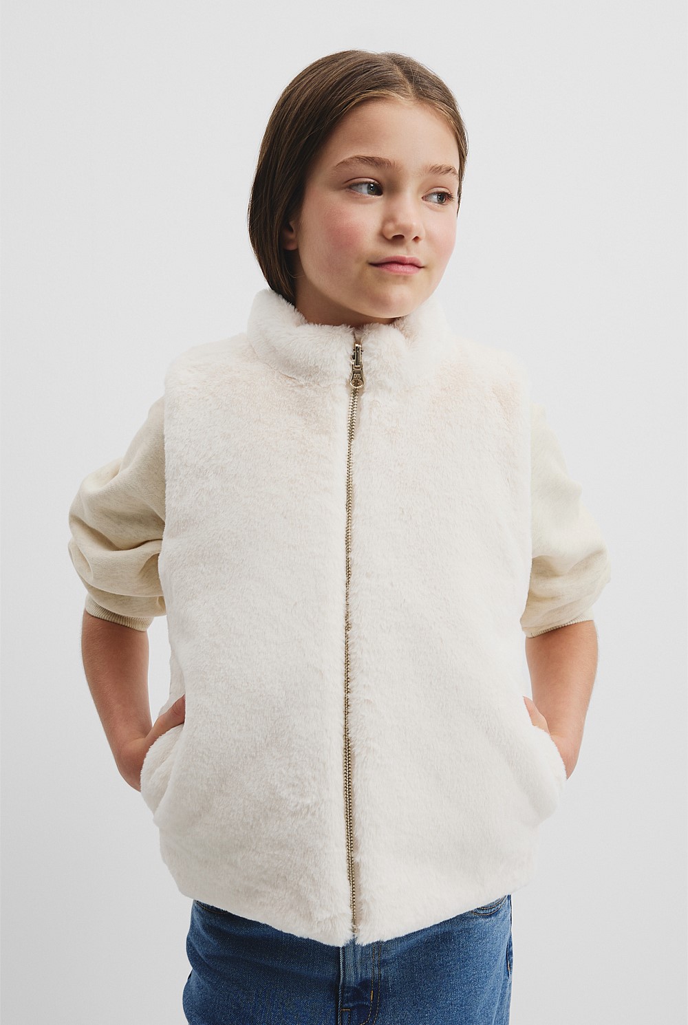 Reverse Faux Fur Vest