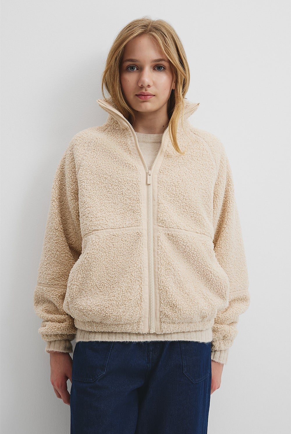 Teen Sherpa Zip Through Jacket