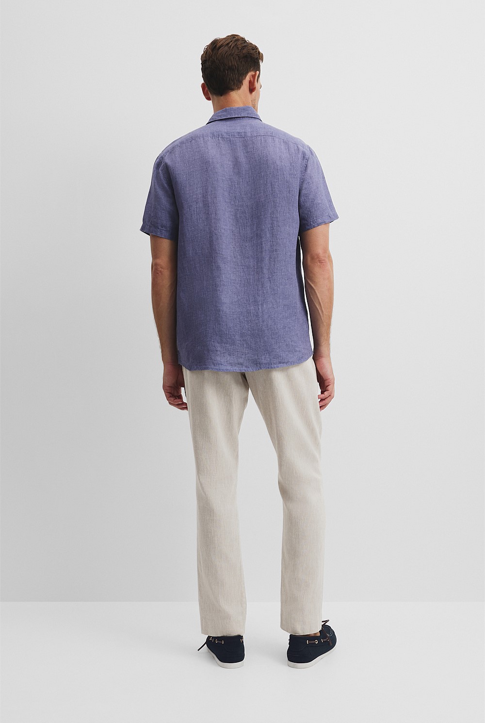 Regular Fit Organically Grown Delave Linen Short Sleeve Shirt