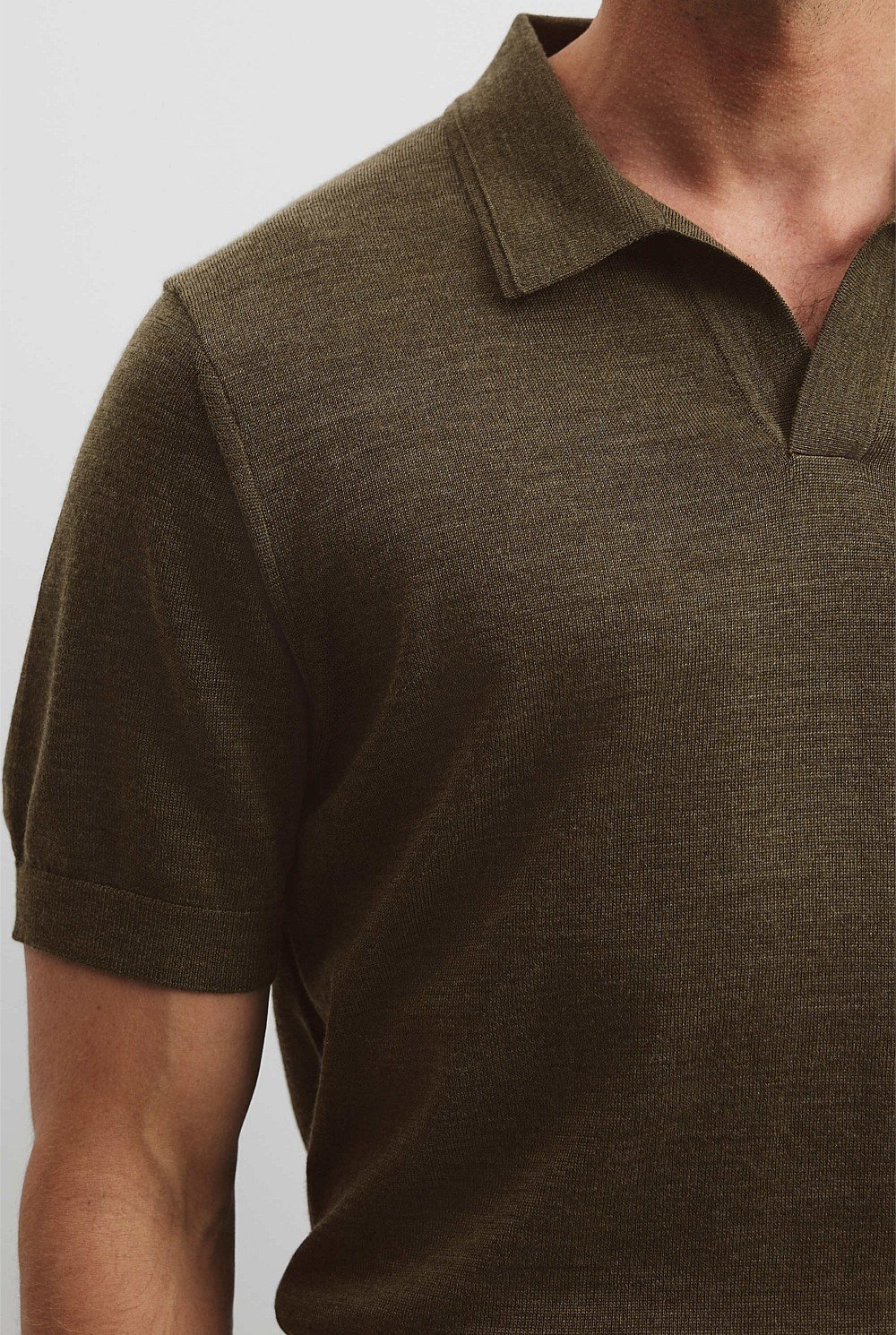 Short Sleeve Australian Merino Trophy Knit Polo