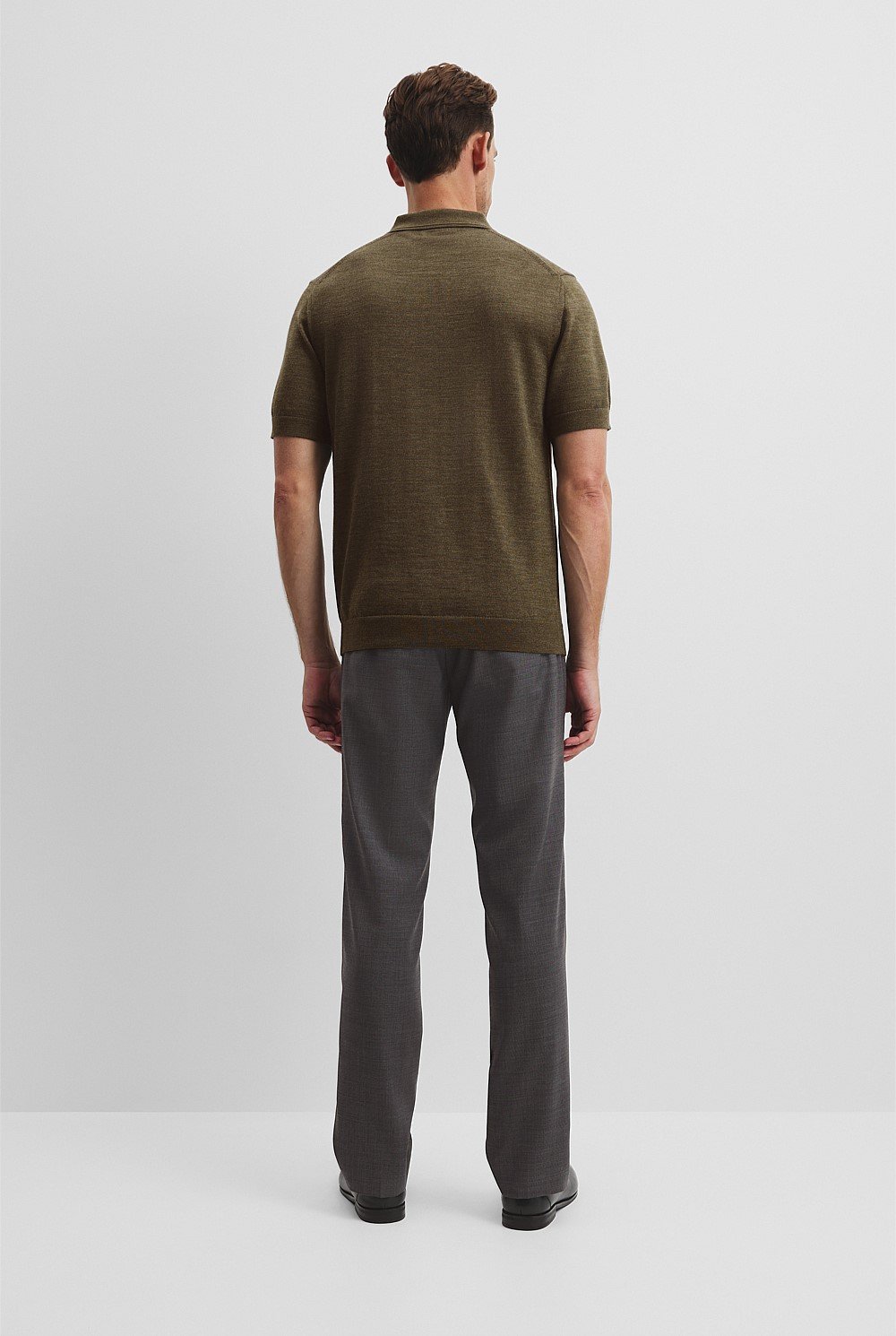 Short Sleeve Australian Merino Trophy Knit Polo