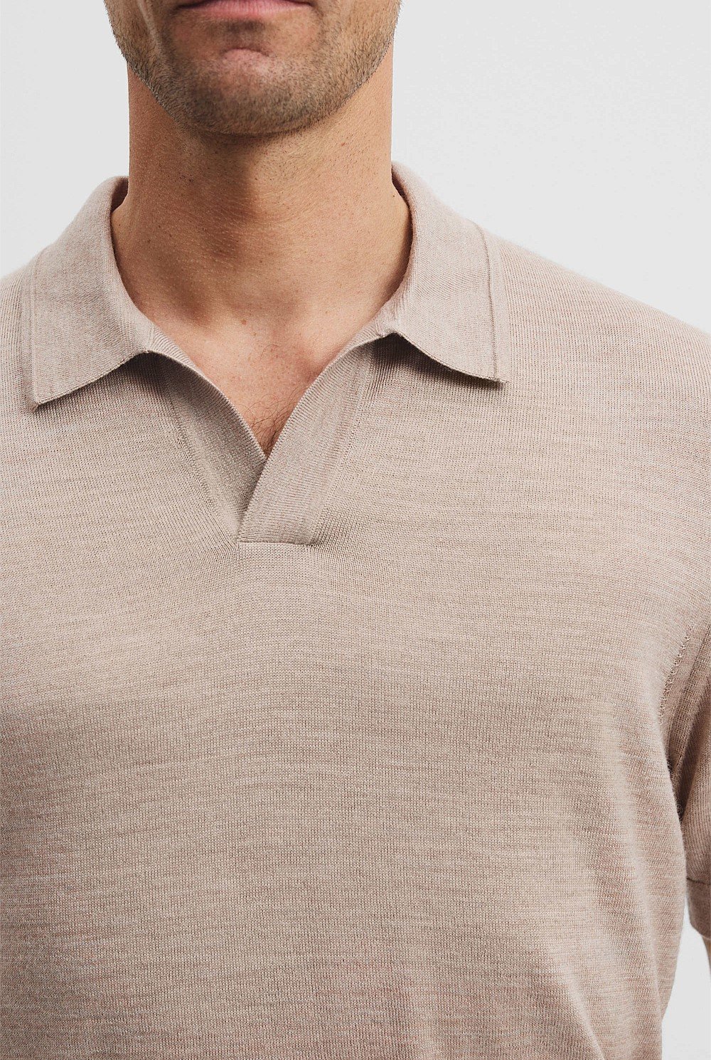 Short Sleeve Australian Merino Trophy Knit Polo