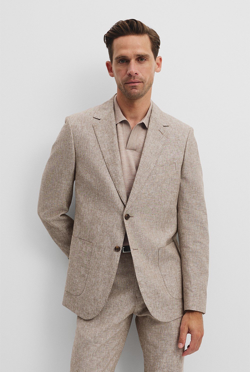 Regular Linen Cotton Textured Jacket